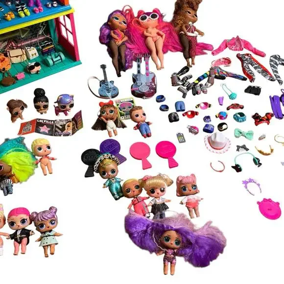 Huge LOL Surprise Doll Lot 40+ Dolls, 3 OMG Fashion Dolls, Playset & Accessories